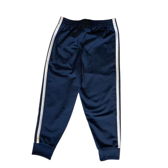 Adidas Kids 3-Stripe Joggers Size 4 Blue with White Stripes Pockets Pull-On - Picture 4 of 6